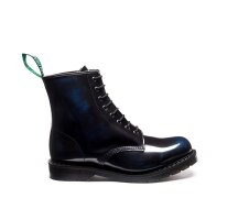 Solovair NPS Shoes Made in England 8 Eye Navy Blue Rub Off Hi-Shine Derby Boot