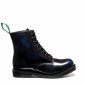 Solovair NPS Shoes Made in England 8 Eye Navy Blue Rub Off Hi-Shine Derby Boot