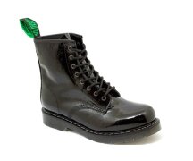 Solovair NPS Shoes Made in England 8 Eye Black QQ Bubble Hi-Shine Derby Boot