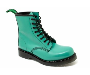 Solovair NPS Shoes Made in England 8 Eye Mint Hi-Shine Derby Boot