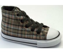 Original Converse Kids HI Plaid Olive Grey a