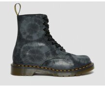 Dr. Martens 8 Loch 1460 Pascal Black Charcoal Grey Tie Dye Printed Suede