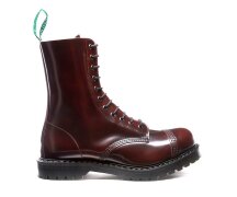 Solovair NPS Shoes Made in England 11 Eye Burgundy Rub Off Steel Derby Boot EUR 46,5 (UK11,5)