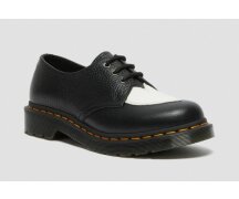 Dr. Martens 3 Loch 1461 Amore Black White Milled Nappa...