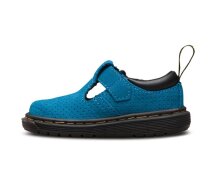 Dr. Martens Kids Mary Jane Ryan T Bar Mid Blue Hi Suede Wp a