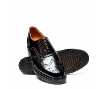 Solovair NPS Shoes Made in England 5 Eye Black Hi-Shine...
