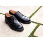 Solovair NPS Shoes Made in England 5 Eye Black Hi-Shine English Brogue Shoe