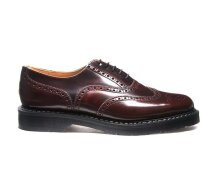 Solovair NPS Shoes Made in England 5 Loch Burgundy Rub-Off Hi-Shine English Brogue Shoe