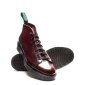 Solovair NPS Shoes Made in England 7 Eye Burgundy Rub-Off Hi-Shine Monkey Boot